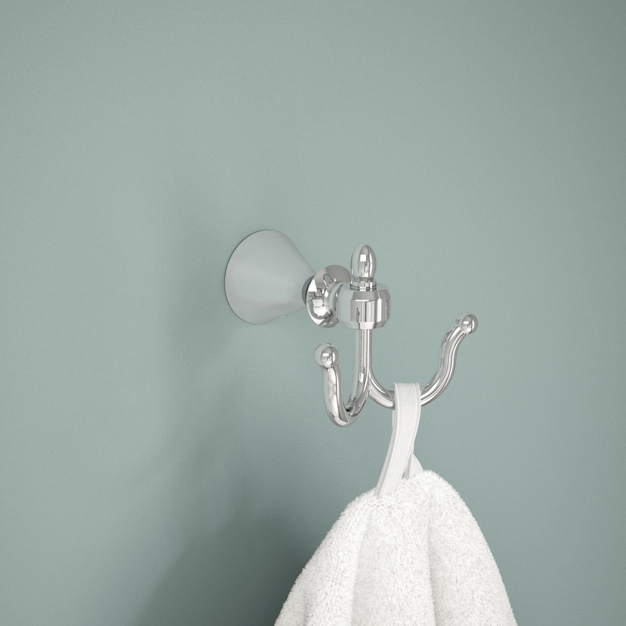 Delta Vessona 1-Pack Polished Chrome Double Towel Hook - Wall Mounted Bathroom & Kitchen Accessory for Robes, Hand Towels - Perfect for Bathrooms, Showers, Spas and Laundry Rooms (VES35-PC)
