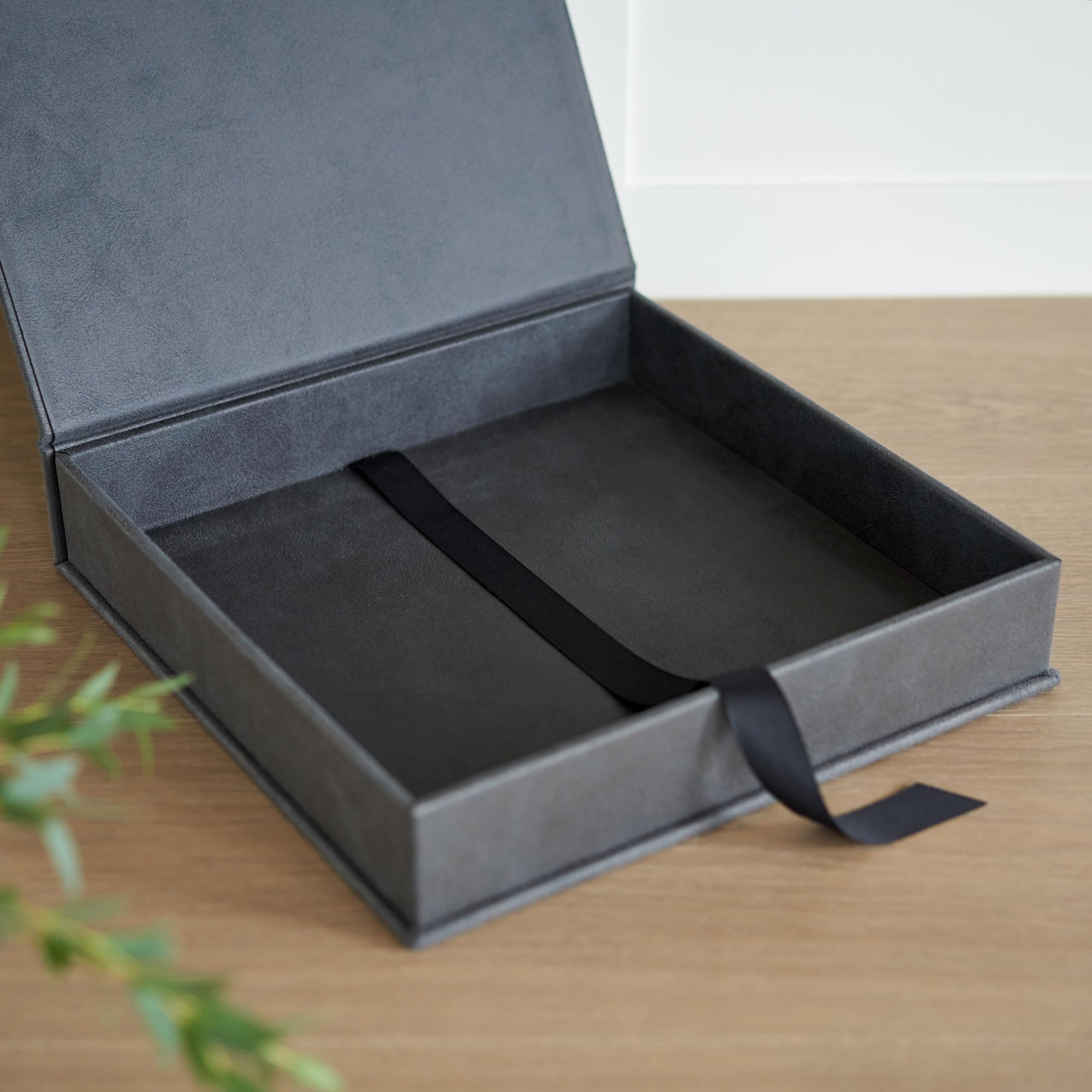 Handmade Eco Leather Keepsake Box by Arcoalbum - Personalized Wedding Memory Box & Photo Album Storage | Custom Embossed Names Leatherette Clamshell Gift Box for Anniversaries, Bridal Showers & Special Occasions