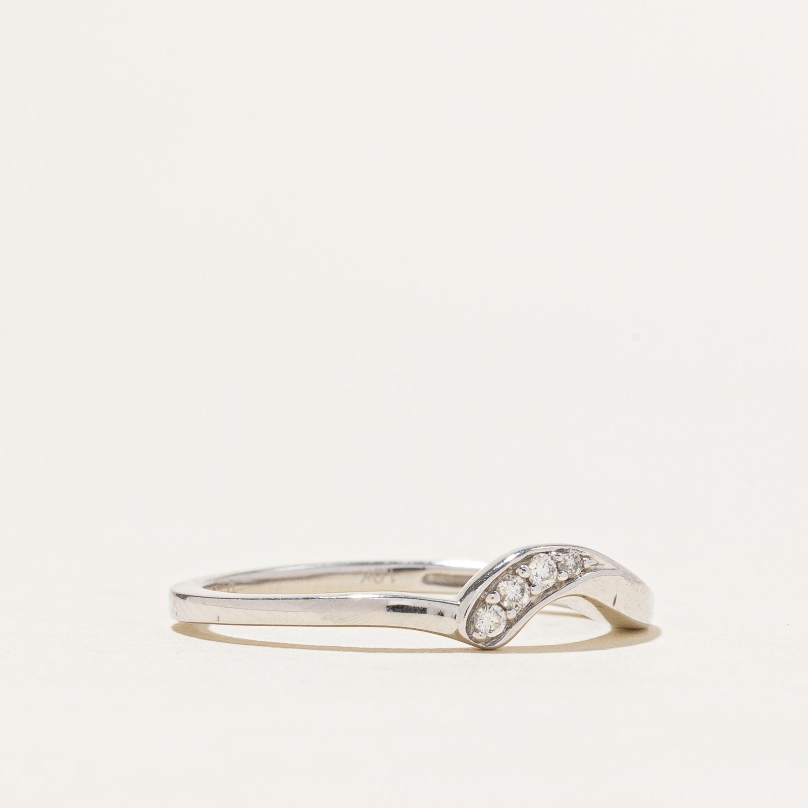 0.05ctw Diamond Contour Band Ring - Size 7.25 | Elegant Wedding Band, Anniversary Gift for Her | Perfect for Engagement, Proposals & Special Occasions