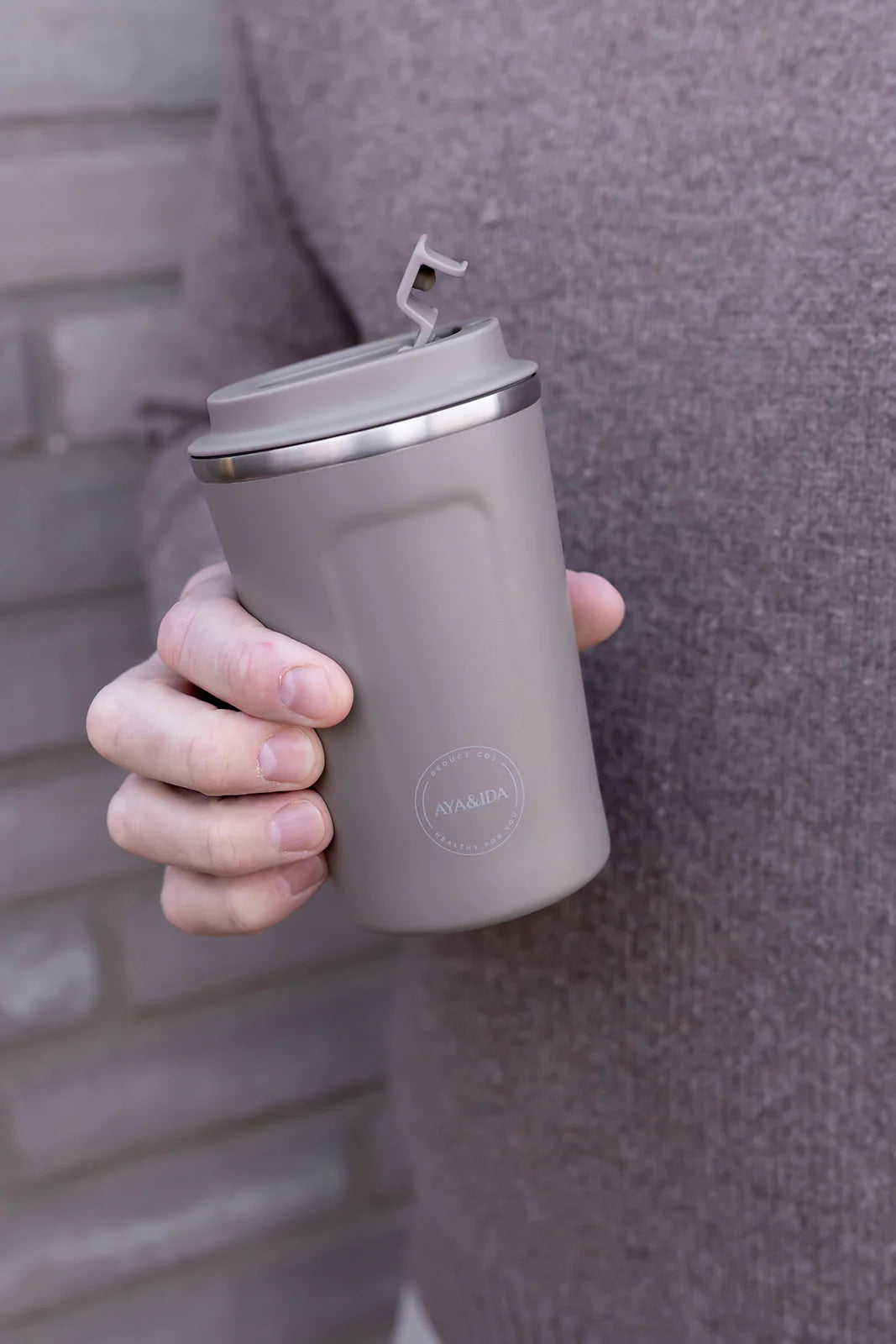 AYA&IDA Portable Insulated Travel Mug - 380ml (12.8oz) Leak-Proof Stainless Steel Tumbler with Lid - Perfect for Coffee, Tea & Cold Drinks On-The-Go - Ideal for Commuting, Hiking & Office Use