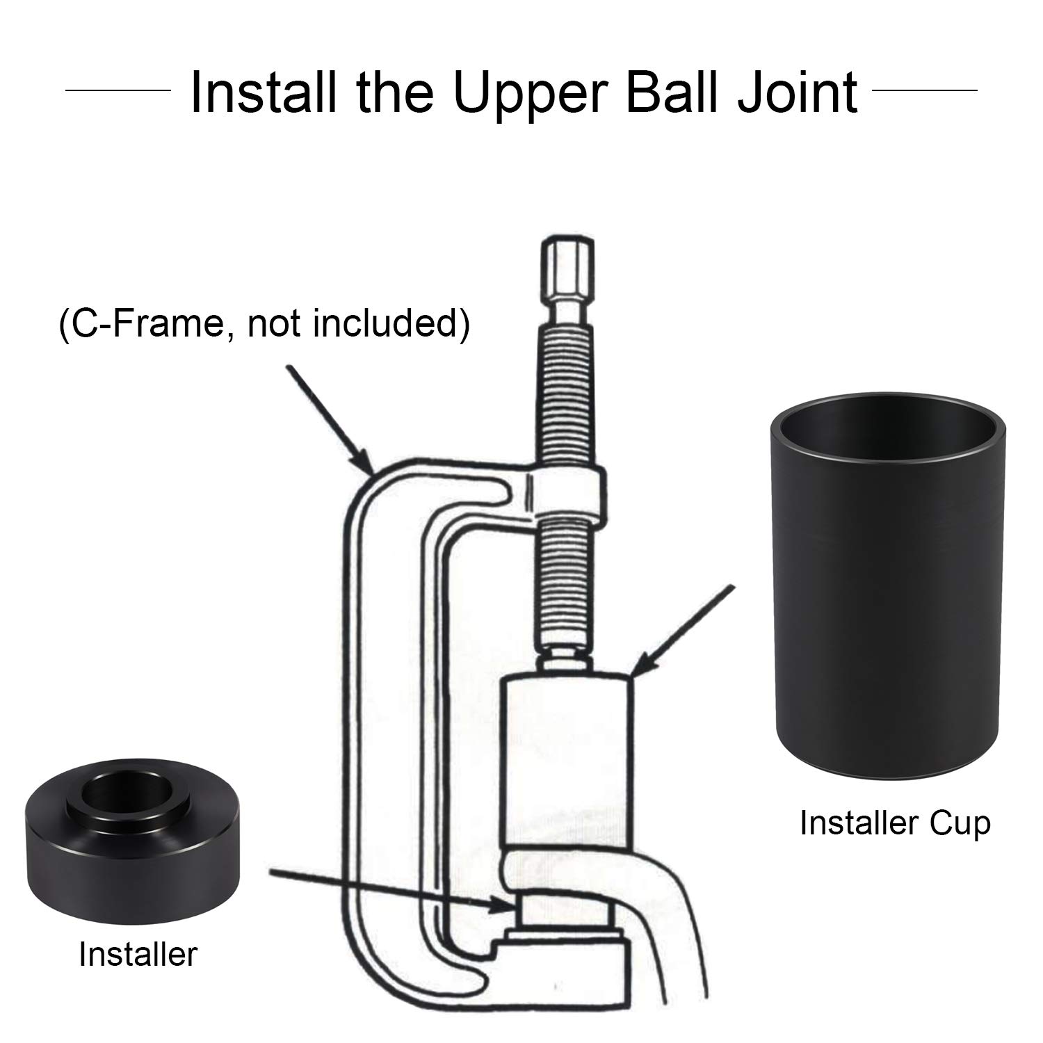 Jeep Dodge Ball Joint Service Adapter Tool - Heavy Duty Suspension Repair Kit for Wrangler, Cherokee, Grand Cherokee, Ram 1500 - Perfect for DIY Mechanics & Auto Shops