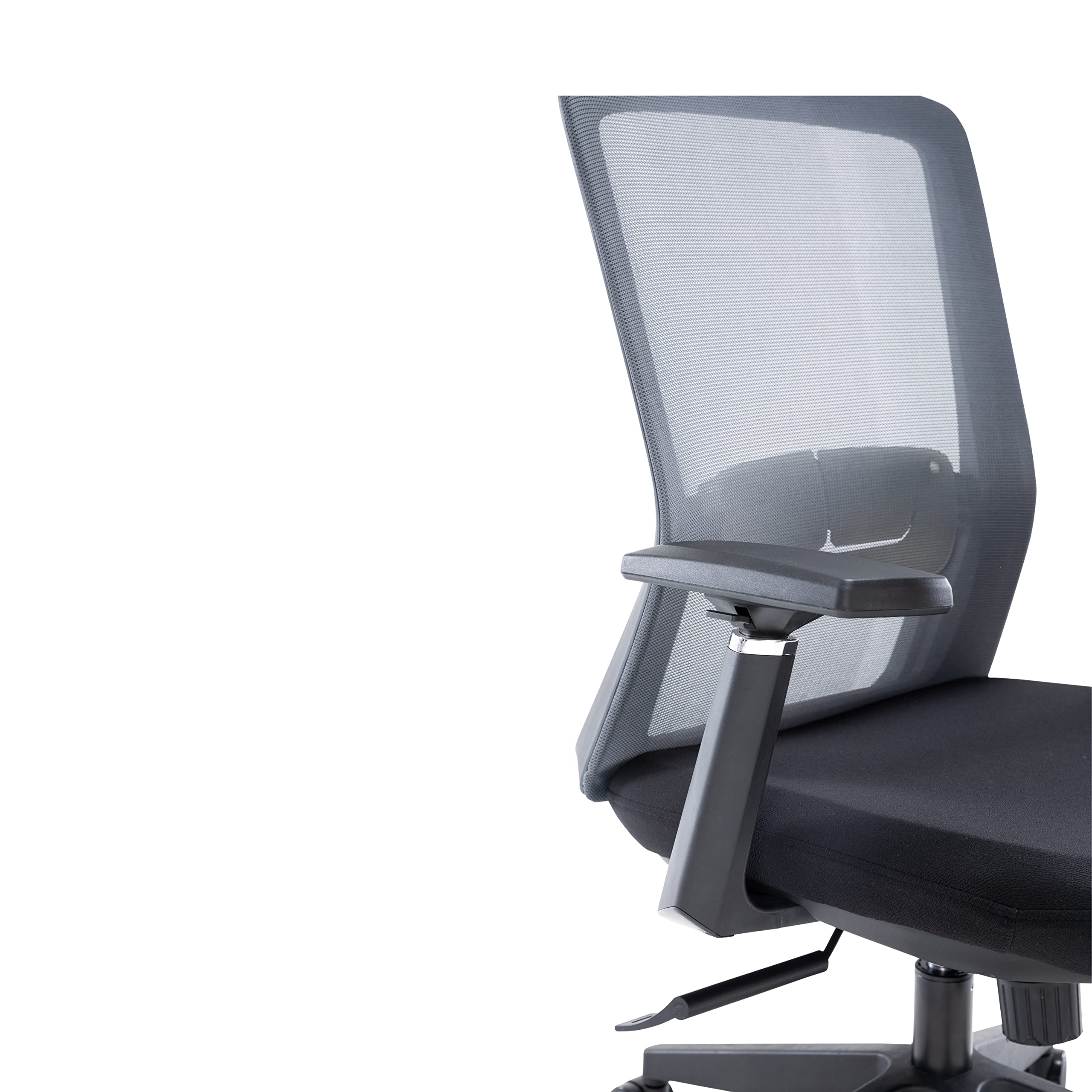 LeisureMod Ergonomic Office Chair with Lumbar Support - Modern Ventilated Mesh Computer Chair, Adjustable Height & Armrests, Grey - Perfect for Home Office, Gaming & Conference Rooms