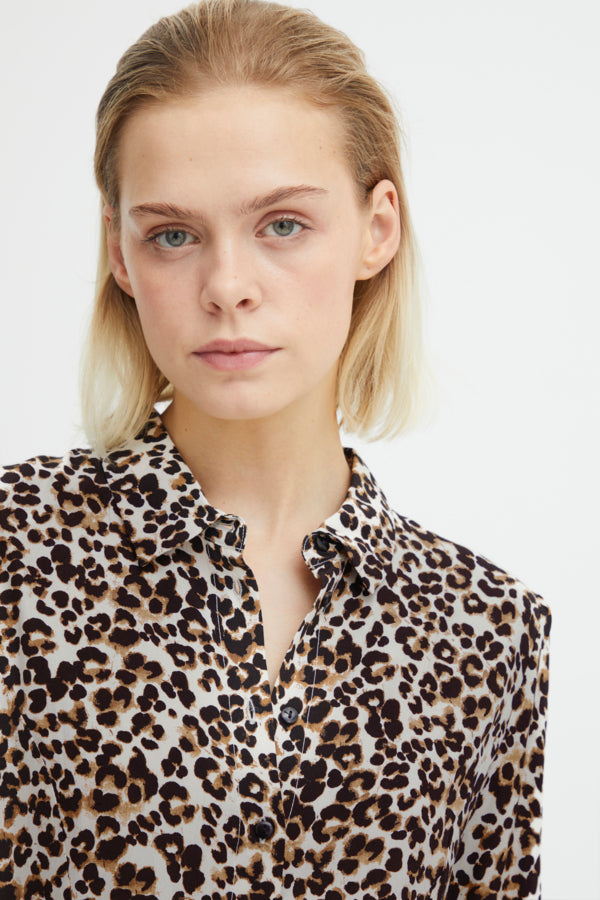 Elima Floral Print Shirt Dress for Women - Stylish & Comfortable Leo Print Shirt Dress for Casual Wear, Office, and Summer Outfits