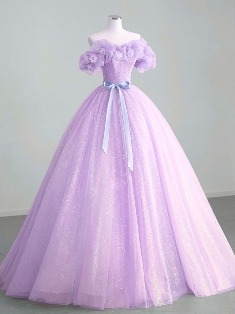 Elegant Off Shoulder A-Line Tulle Prom Dress in Green - Perfect for Sweet 16, Homecoming & Formal Events