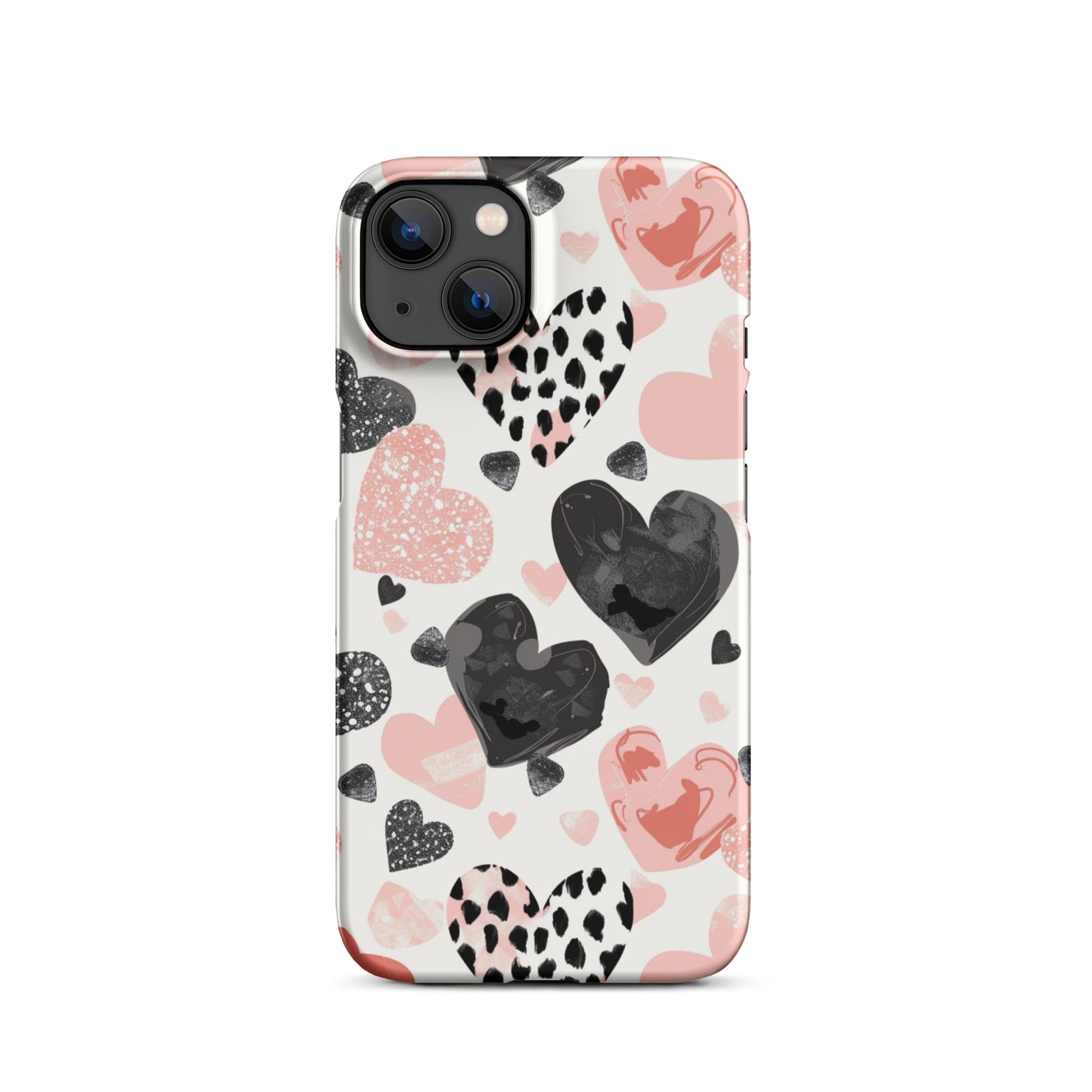 Diamond Hearts Snap Case for iPhone 14 Pro Max - Elegant Rhinestone Design, Slim Protective Cover - Perfect for Everyday Use, Parties & Special Occasions