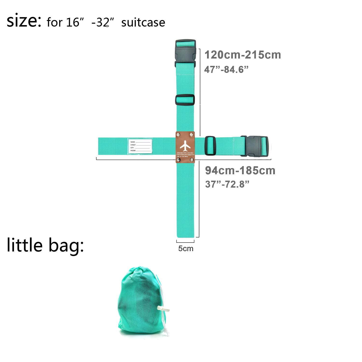 Premium Luggage Straps for Suitcases - Adjustable Travel Bag Straps with Secure Locking Buckles - Perfect for Airplane Travel, Cruise Vacations & Business Trips