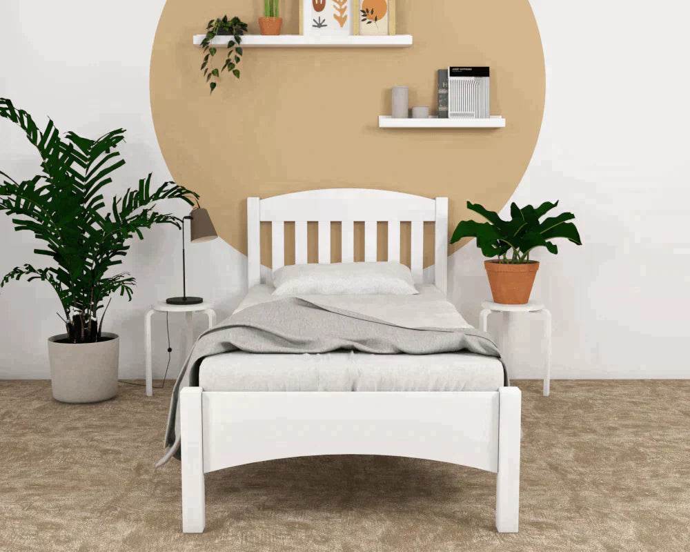 Elisee Solid Wood Bed Frame - Queen Size, Sturdy & Elegant Platform Bed with Headboard - Perfect for Master Bedroom, Guest Room, or Modern Home Decor