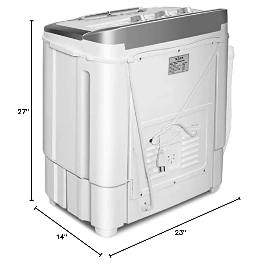 FUTADA Washing Machine - Compact Laundry Machine for Small Spaces, Gray | Portable Washer for Apartments, RVs & Dorm Rooms