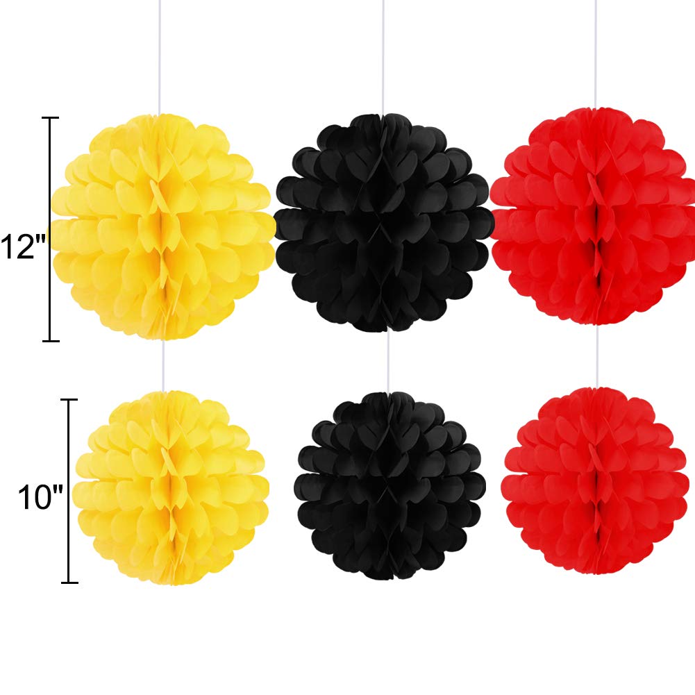Vibrant Yellow Black Red Party Supplies - Birthday Decorations Garland for Festive Celebrations & Home Parties