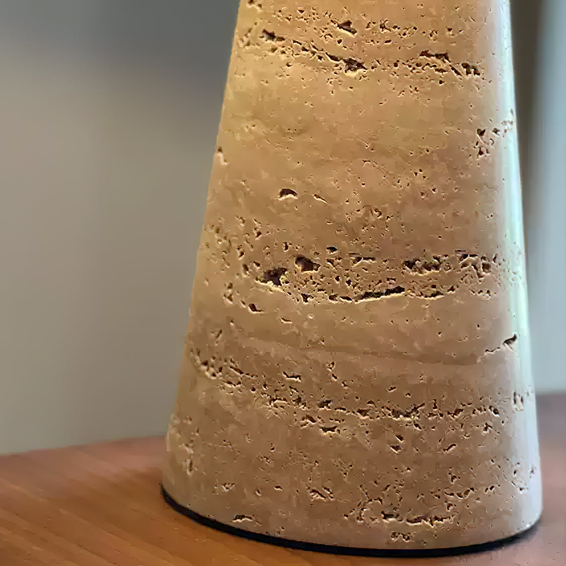Butler Travertine Table Lamp - Modern Natural Stone Lamp for Living Room, Bedroom & Office - Elegant Home Decor Lighting for Ambient & Task Use
