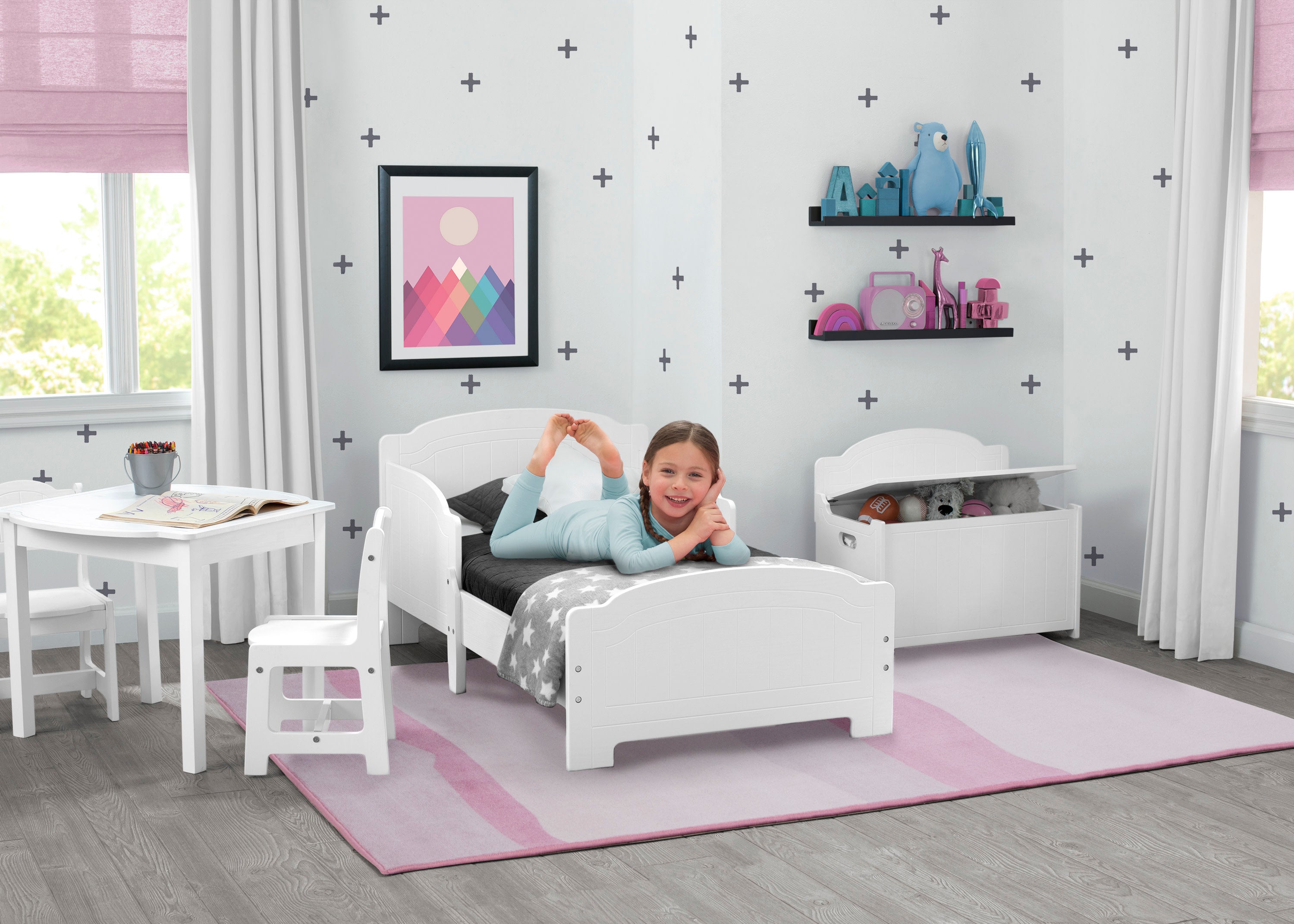 Soft Pink Ombre Rectangle Area Rug for Kids Room - 53