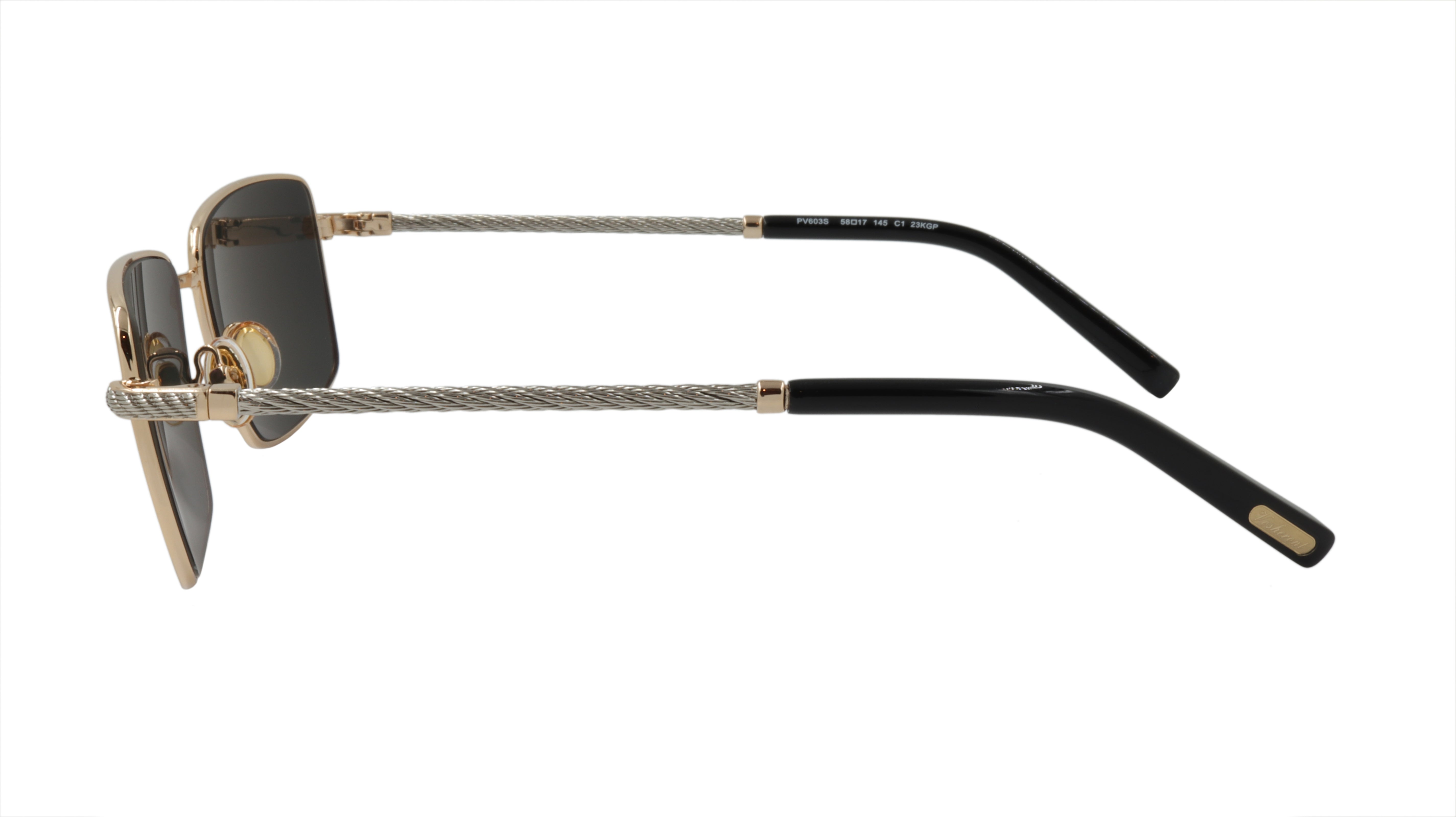 Paul Vosheront PV603S C1 Polarized Sunglasses - Gold Plated Metal & Acetate Frame - Italian Design for Men & Women - Perfect for Driving, Beach & Outdoor Activities