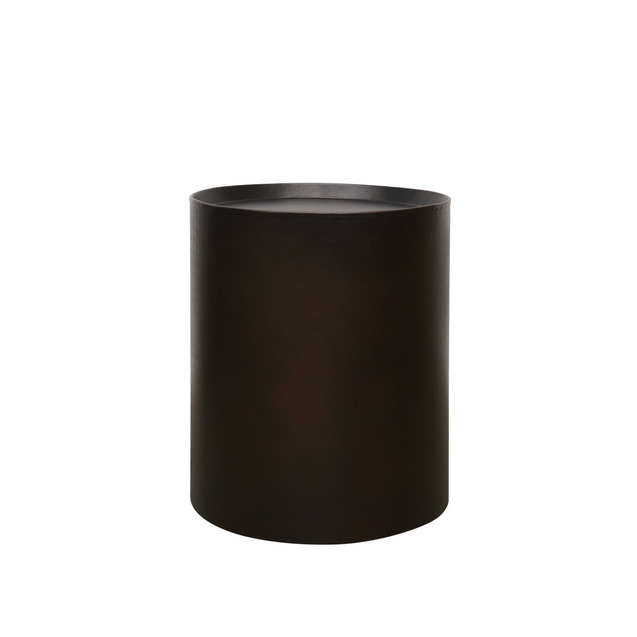 Eden Drum Side Table - Oiled Bronze Finish - Stylish Accent Table for Living Room, Bedroom, or Office Decor