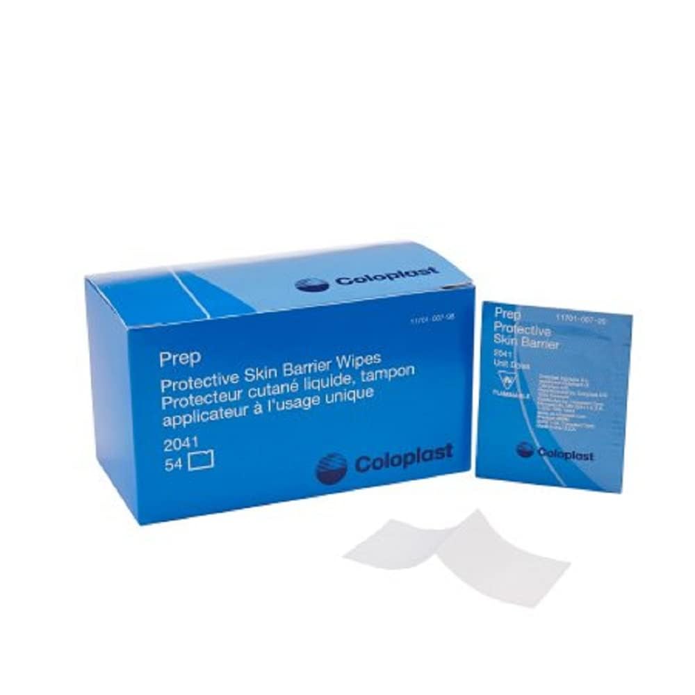 Coloplast Prep Skin Barrier Wipes - Non-Sterile Non-Woven Gauze (54 Count) for Ostomy Care & Skin Protection - Ideal for Daily Use, Travel & Medical Emergencies