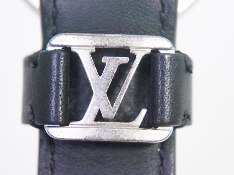 Authentic Pre-Owned Louis Vuitton Damier Anfini Dragonne Key Ring - Metal Logo M62710 191218 | Luxury Keychain for Bags & Keys | Perfect Gift for Fashion Lovers