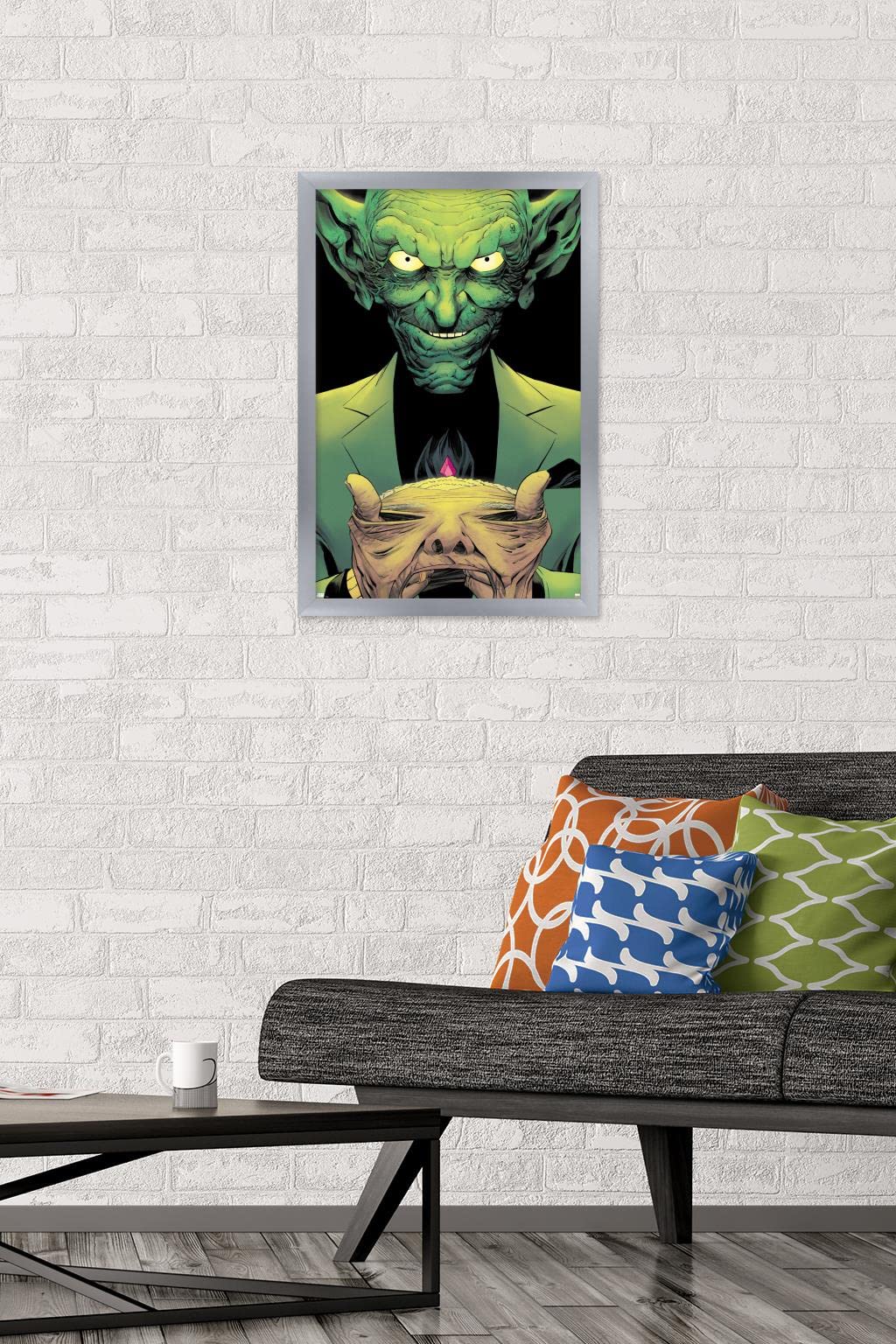 Marvel Comics Green Goblin vs Miles Morales Spider-Man #14 Silver Framed Wall Poster 22.4x14.7 Inches - Premium Home & Office Decor for Superhero Fans