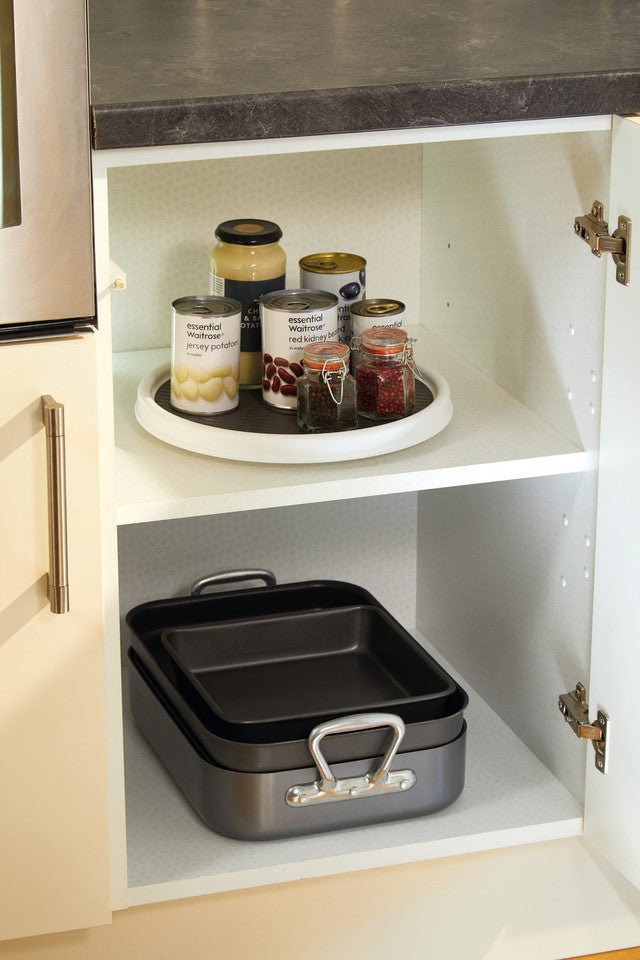 Copco White Lazy Susan Turntable - 11.5 Inch Rotating Organizer for Kitchen, Pantry, Spice Rack & Dining Table - Durable Plastic Storage Solution for Condiments, Spices & Snacks