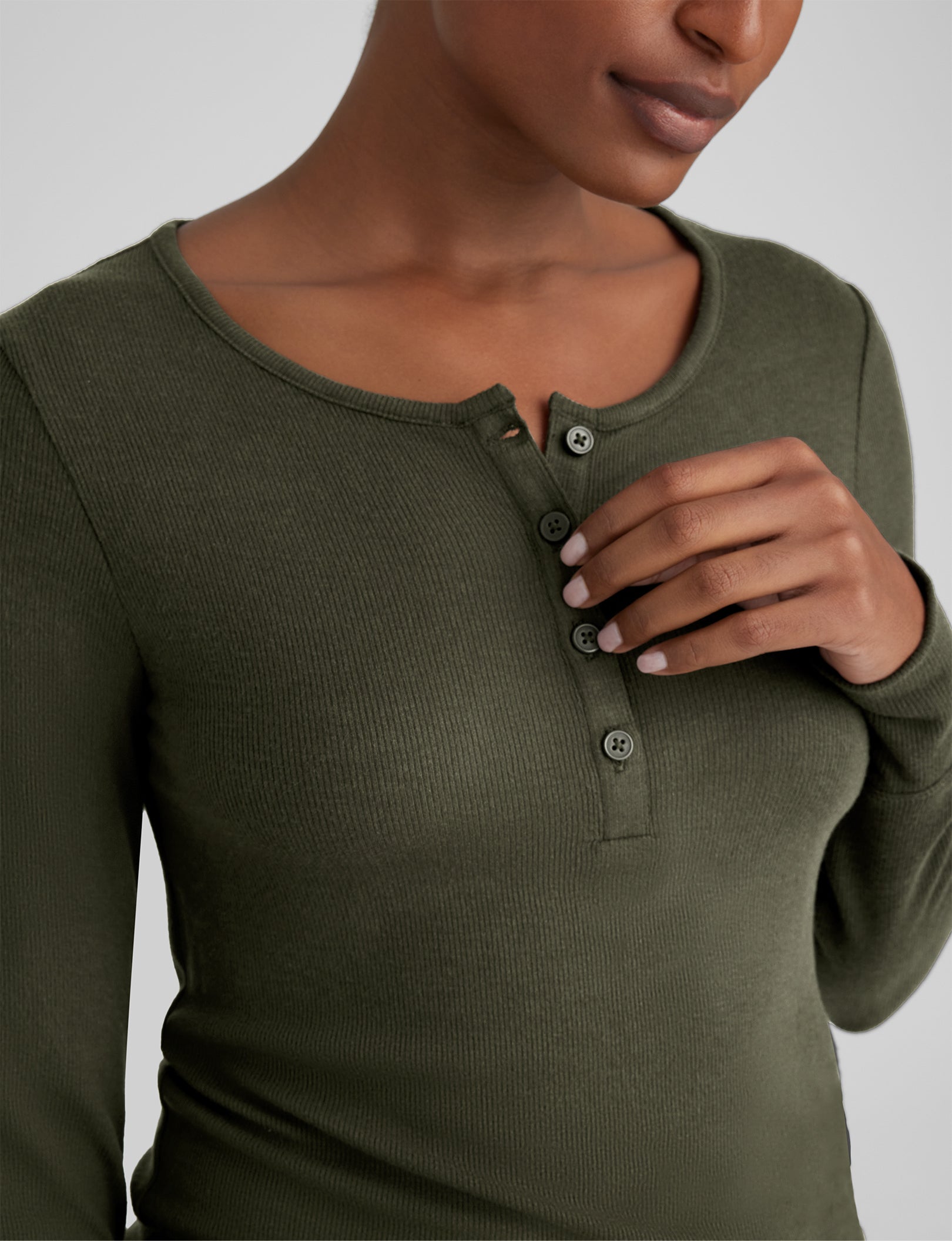 Women's Casual Henley Long Sleeve Shirt - Soft Cotton Relaxed Fit Top for Lounge, Sleep & Everyday Wear