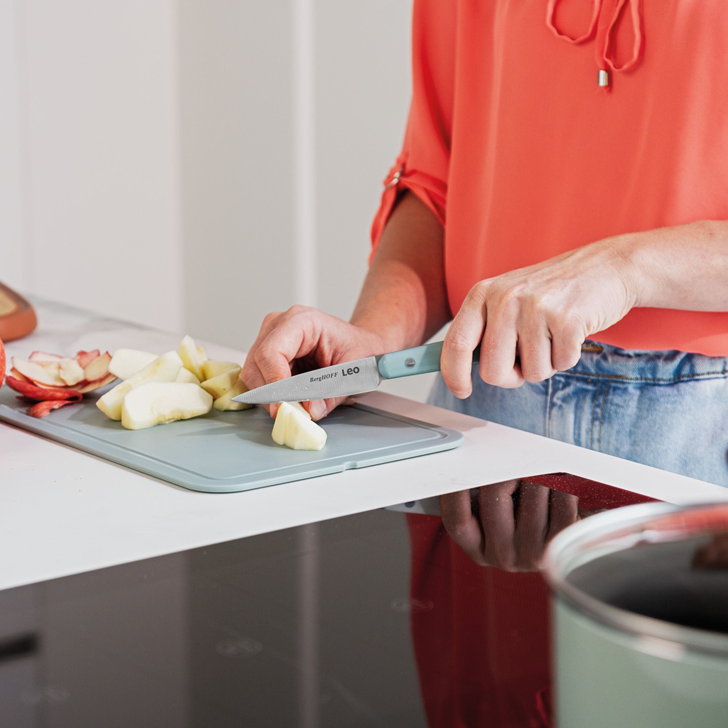 BergHOFF Leo 2-Piece Stainless Steel Paring Knife Set - Slate & Spirit - Perfect for Peeling, Slicing & Precision Kitchen Tasks