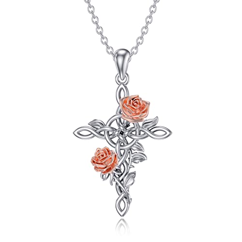 Rose Flower Celtic Cross