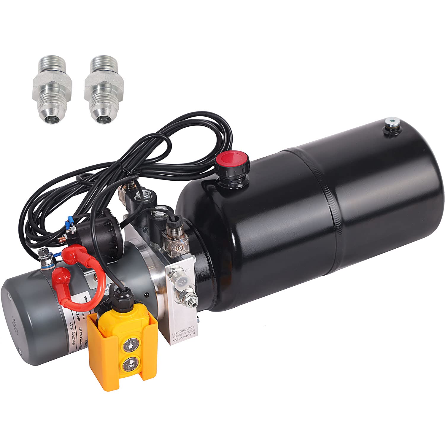 12V DC Hydraulic Power Unit - 8 Quart Double Acting Hydraulic Pump with Metal Reservoir for Car Lifting & Dump Trailers | Heavy Duty Hydraulic System for Automotive Repair, Farm Equipment & Industrial Applications