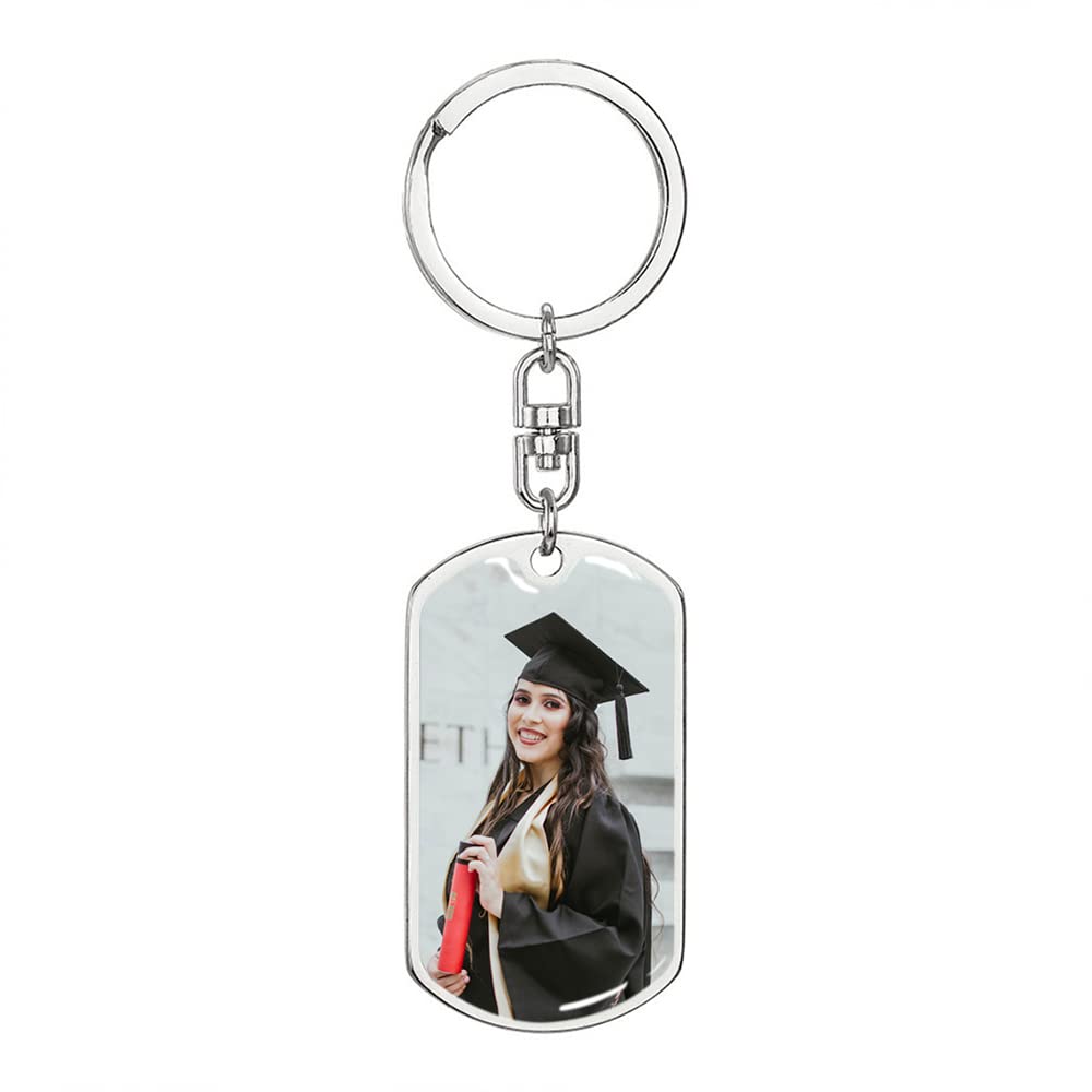Personalized Graduation Keychain with Custom Photo & Name - Inspirational Gift for Classmates & Friends - Perfect for Graduation Parties, School Events & Keepsakes