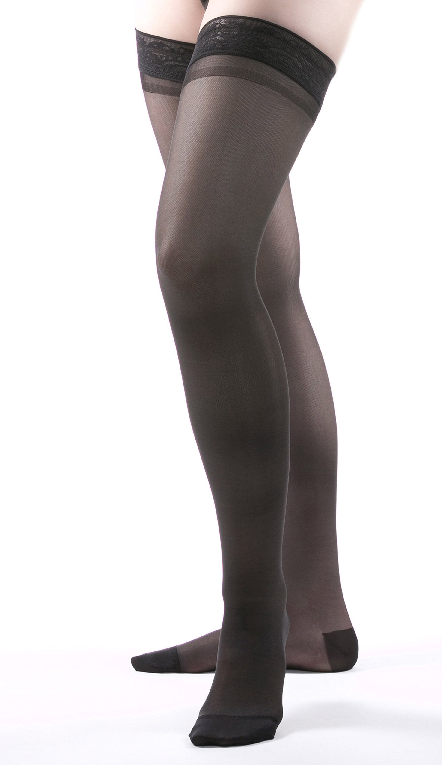 Allegro 15-20 mmHg Essential 4 Sheer Compression Stockings for Women - Thigh High, Closed Toe, Comfortable Support Hose for Varicose Veins, Travel & Work