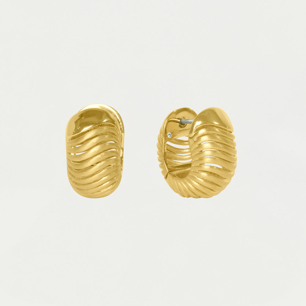 Trancoso Huggie Hoops - Minimalist Gold Huggie Earrings for Women, Small Hoop Earrings for Daily Wear, Perfect for Work, Date Night & Casual Outfits
