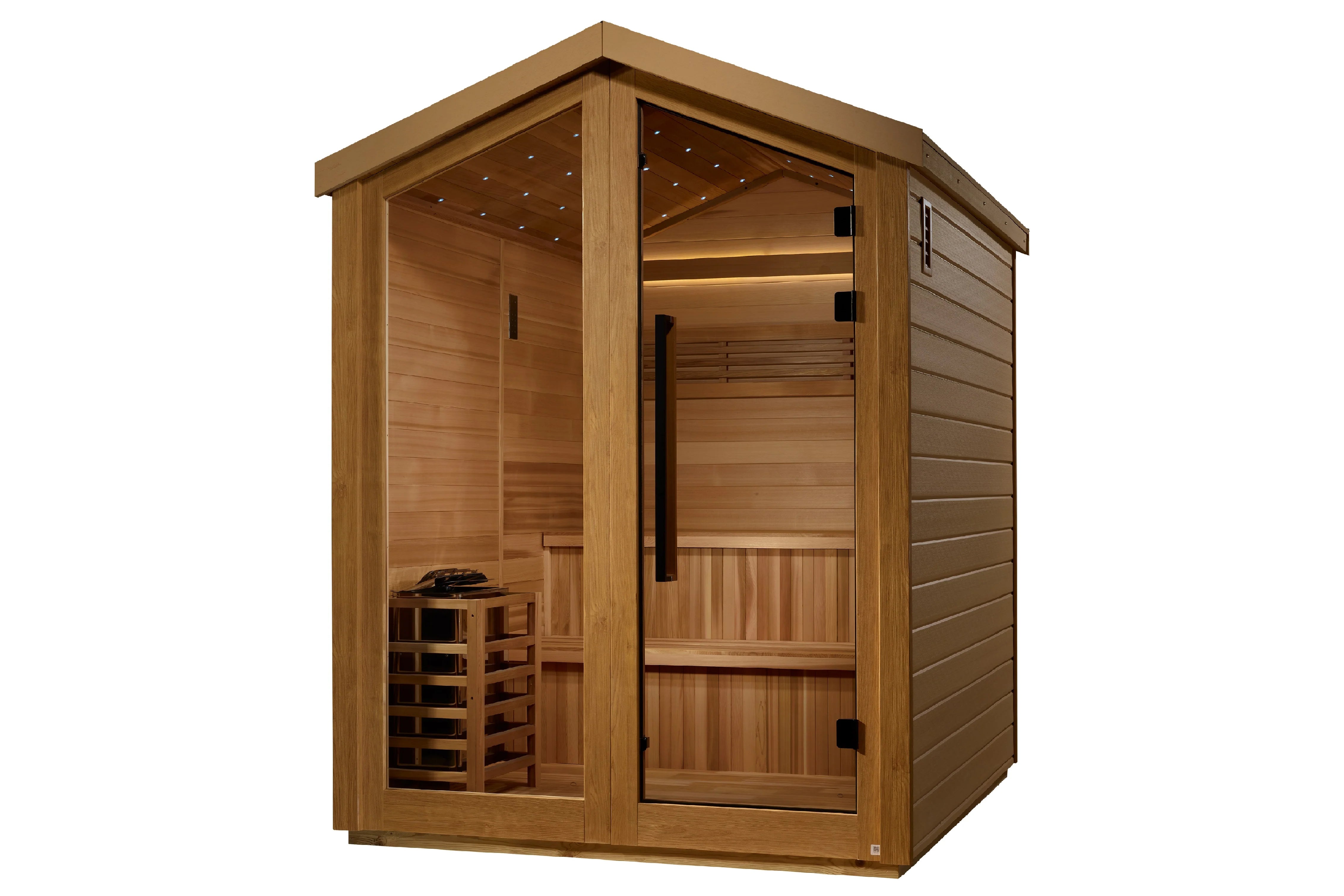 Golden Designs Kaarina 6-Person Outdoor Traditional Sauna - Premium Wooden Home Spa for Relaxation & Detox - Perfect for Backyards, Patios & Wellness Retreats
