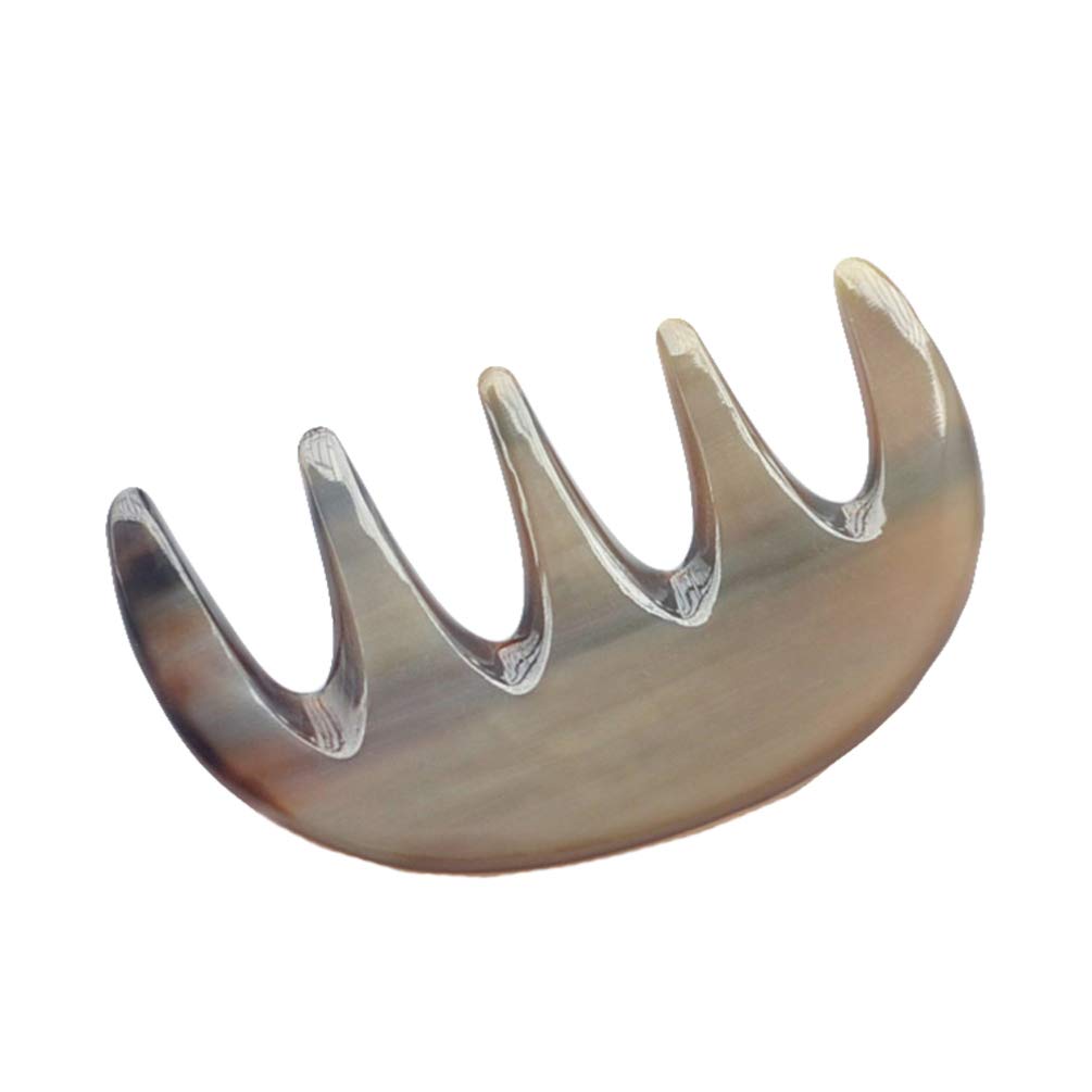 Lurrose Handmade Ox Horn Wide Tooth Comb - Anti-Static Hair Grooming Tool for Women & Men - Natural Hair Detangler for Wet/Dry Hair - Perfect for Home, Travel & Salon Use (5-Tooth Thin Comb)