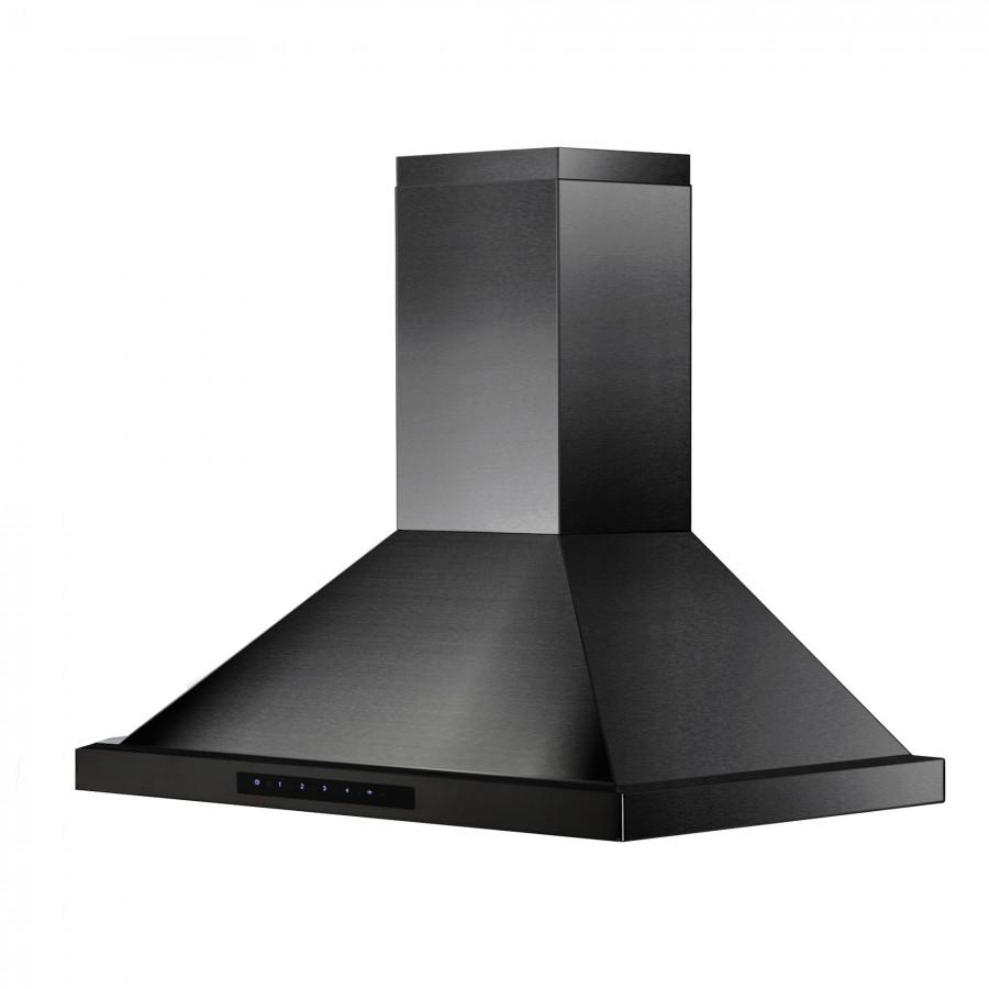 ZLINE 24 Inch Wall Mount Range Hood in Black Stainless Steel - BSKBN 24 - Powerful Kitchen Ventilation for Smoke & Odor Removal - Perfect for Modern Home Cooking & Open Concept Kitchens