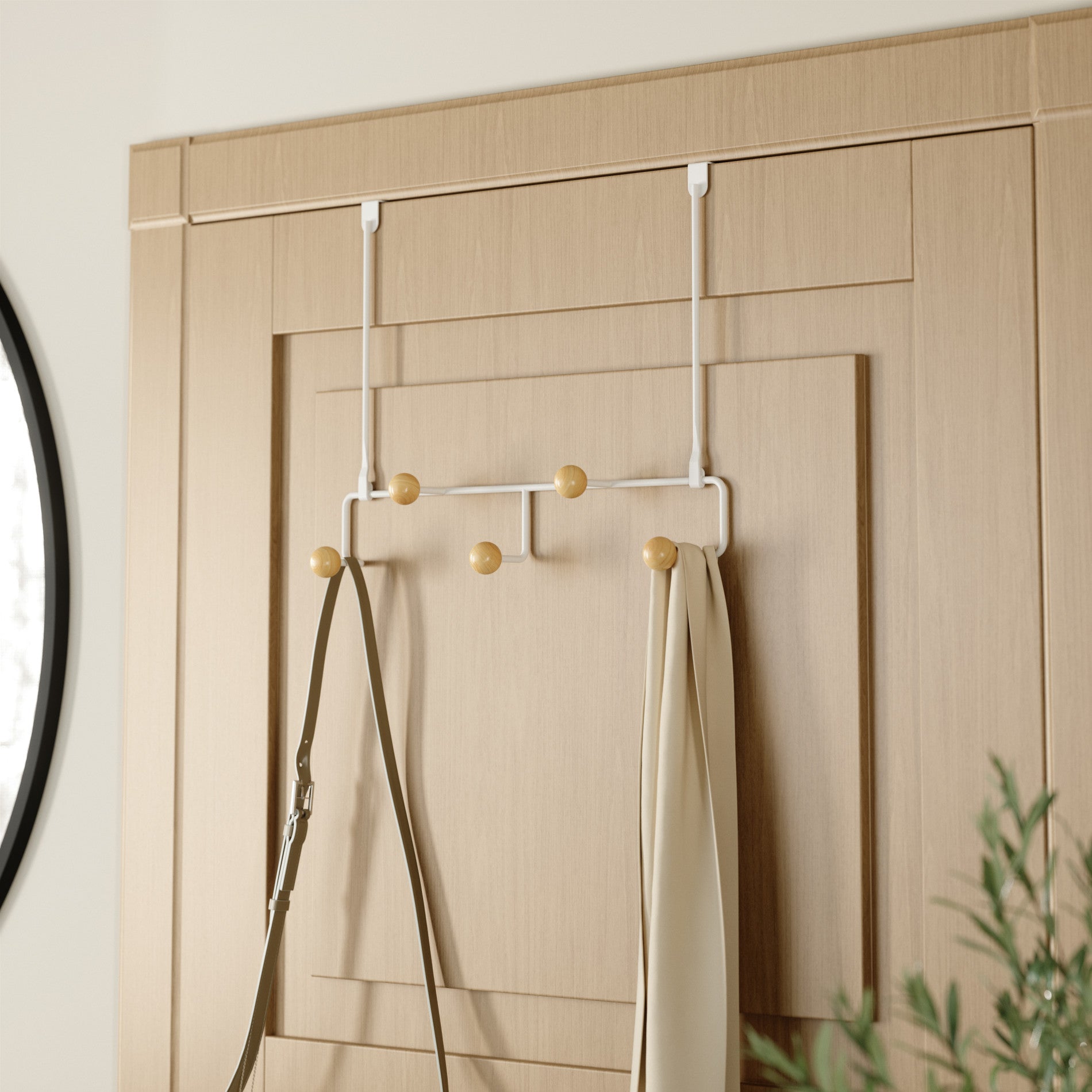 Estique 5-Pack Over The Door Hooks - Heavy Duty Hanging Organizer for Towels, Robes, Clothes & Accessories - Perfect for Bathroom, Bedroom, Closet & Dorm Organization