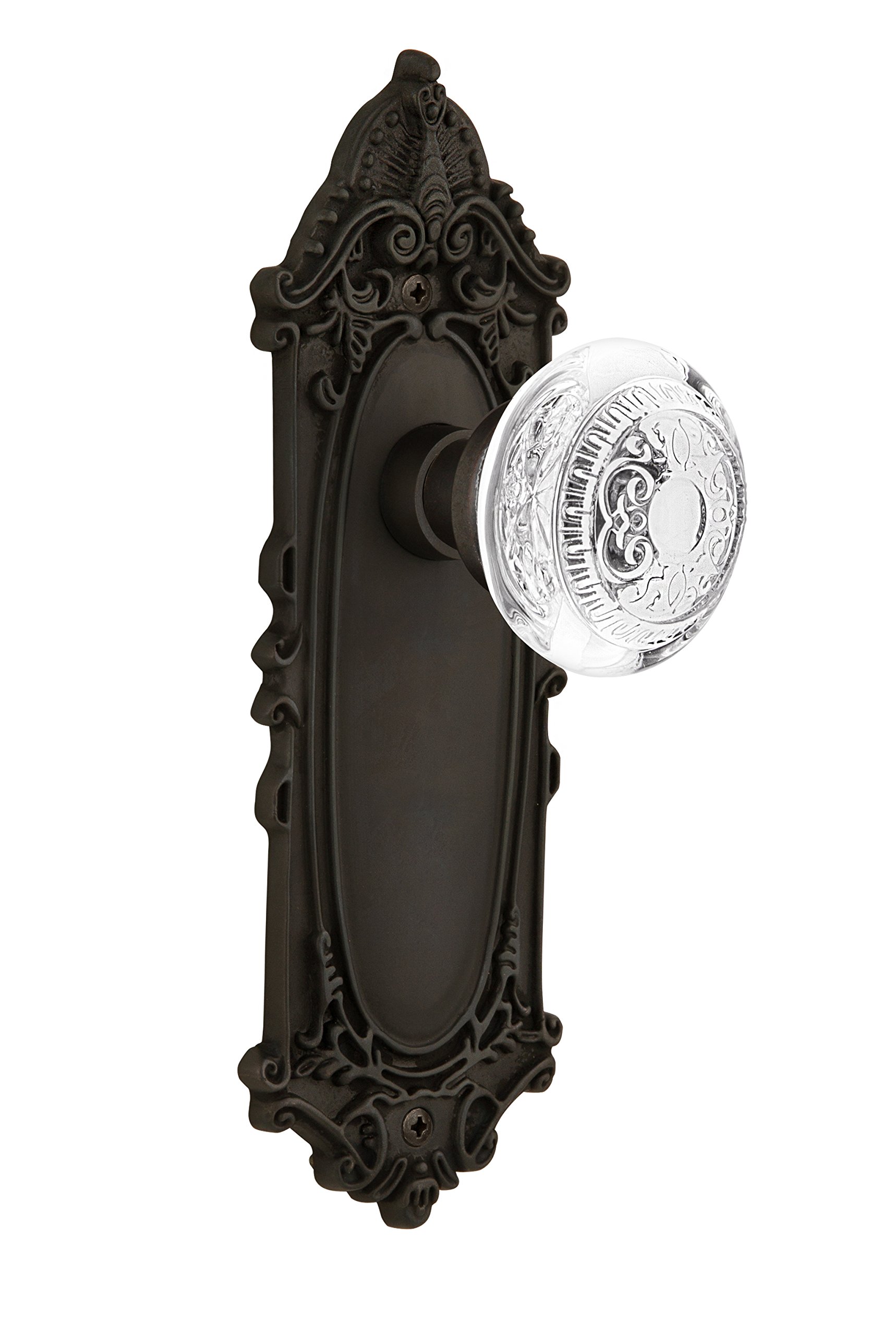 Nostalgic Warehouse 750925 Victorian Style Surface Mount Door Plate - Oil Rubbed Bronze Finish - Perfect for Vintage Home Decor & Victorian House Restoration Projects