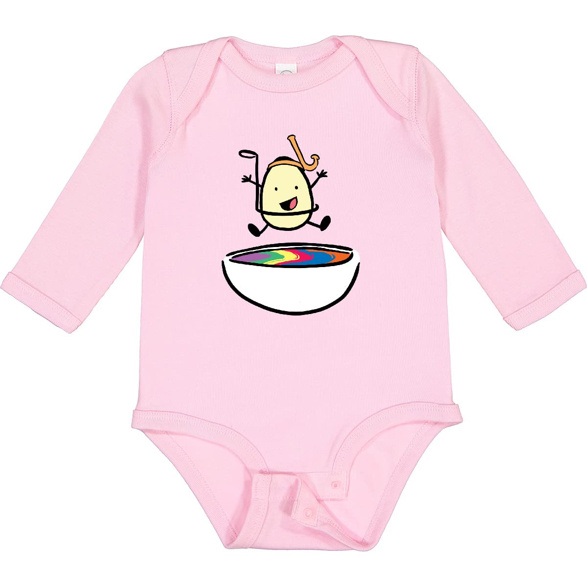 Inktastic Easter Egg Jumping Into The Dye with Snorkel Long Sleeve Baby Bodysuit - Cute Holiday Outfit for Easter Photos, Baby Shower & Spring Celebrations