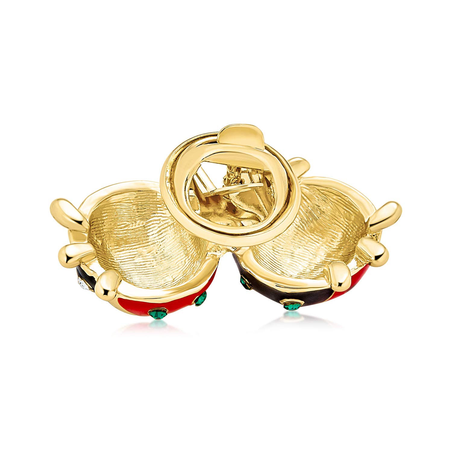 Lucky Ladybug Lapel Pin - Gold Plated Bling Jewelry for Women & Teens - Garden Party Accessory
