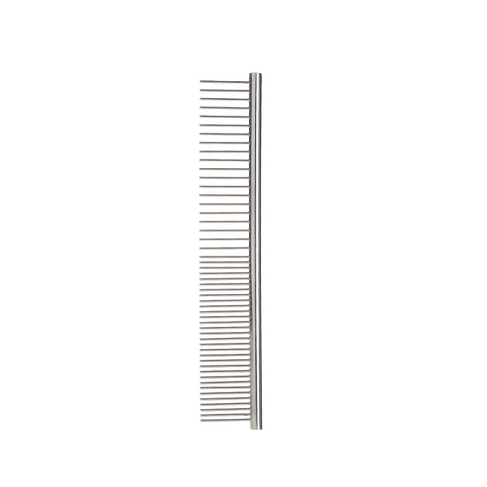 Premium Stainless Steel Pet Grooming Comb for Long Haired Dogs & Cats - Dual-Sided Deshedding Brush with Rounded Teeth for Gentle Detangling | Perfect for Home Grooming & Professional Pet Care