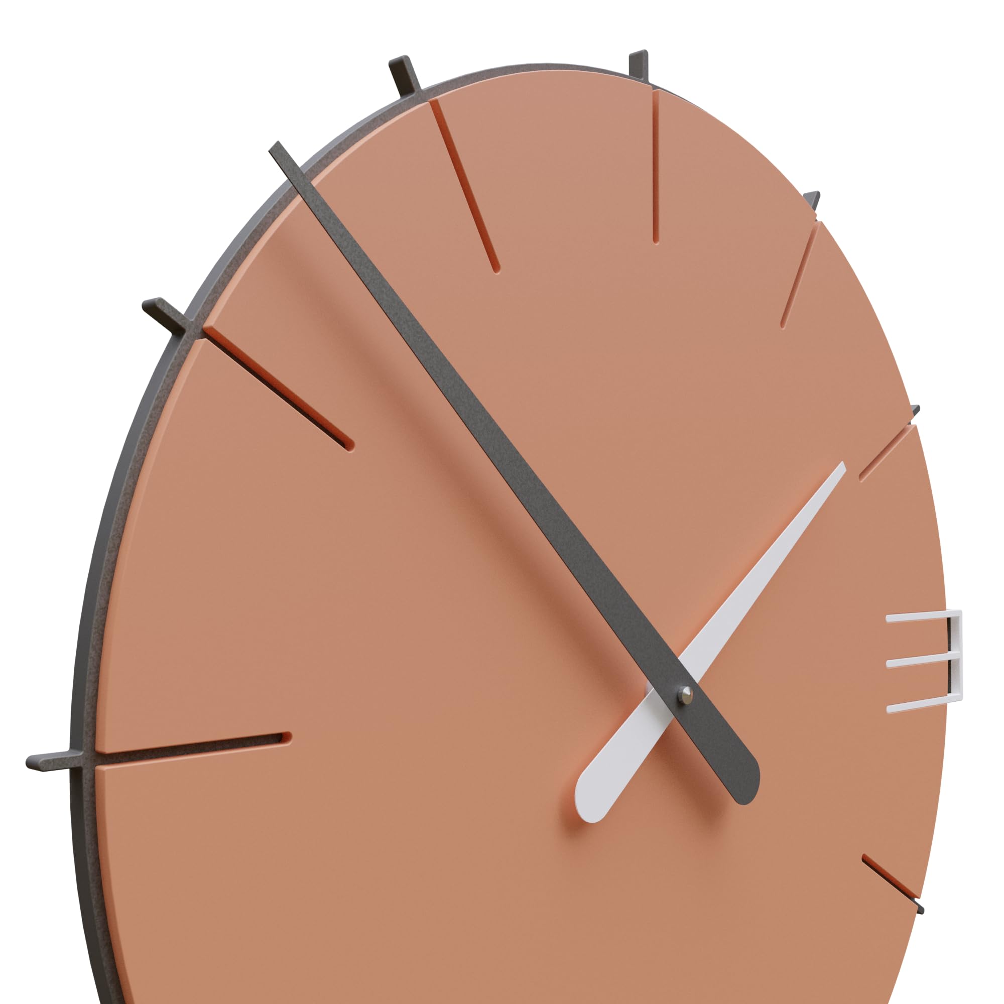 CalleaDesign 16.5 Inch Large Wall Clock - Rustic Terracotta Finish, Silent Non-Ticking, Battery Operated - Perfect for Living Room, Bedroom, Office & Home Decor