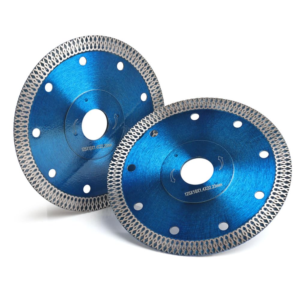2-Pack 5-Inch Ultra Thin Diamond Tile Saw Blade – Premium Cutting Disc for Ceramic, Granite, Marble & Porcelain Tiles – Perfect for DIY Home Renovation and Professional Construction Projects
