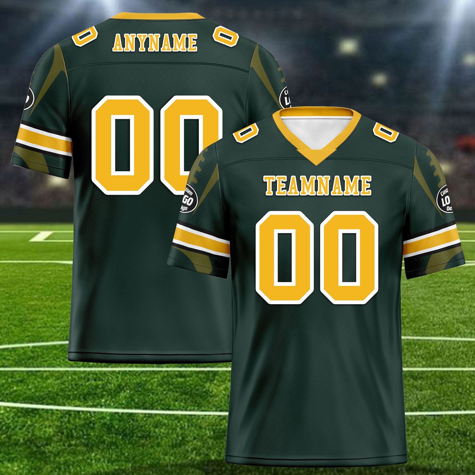 Custom Green Bay Packers Football Jersey & Sports Shoes Combo - Personalized NFL Fan Gear for Men & Women - Perfect for Game Day, Tailgating & Football Enthusiasts