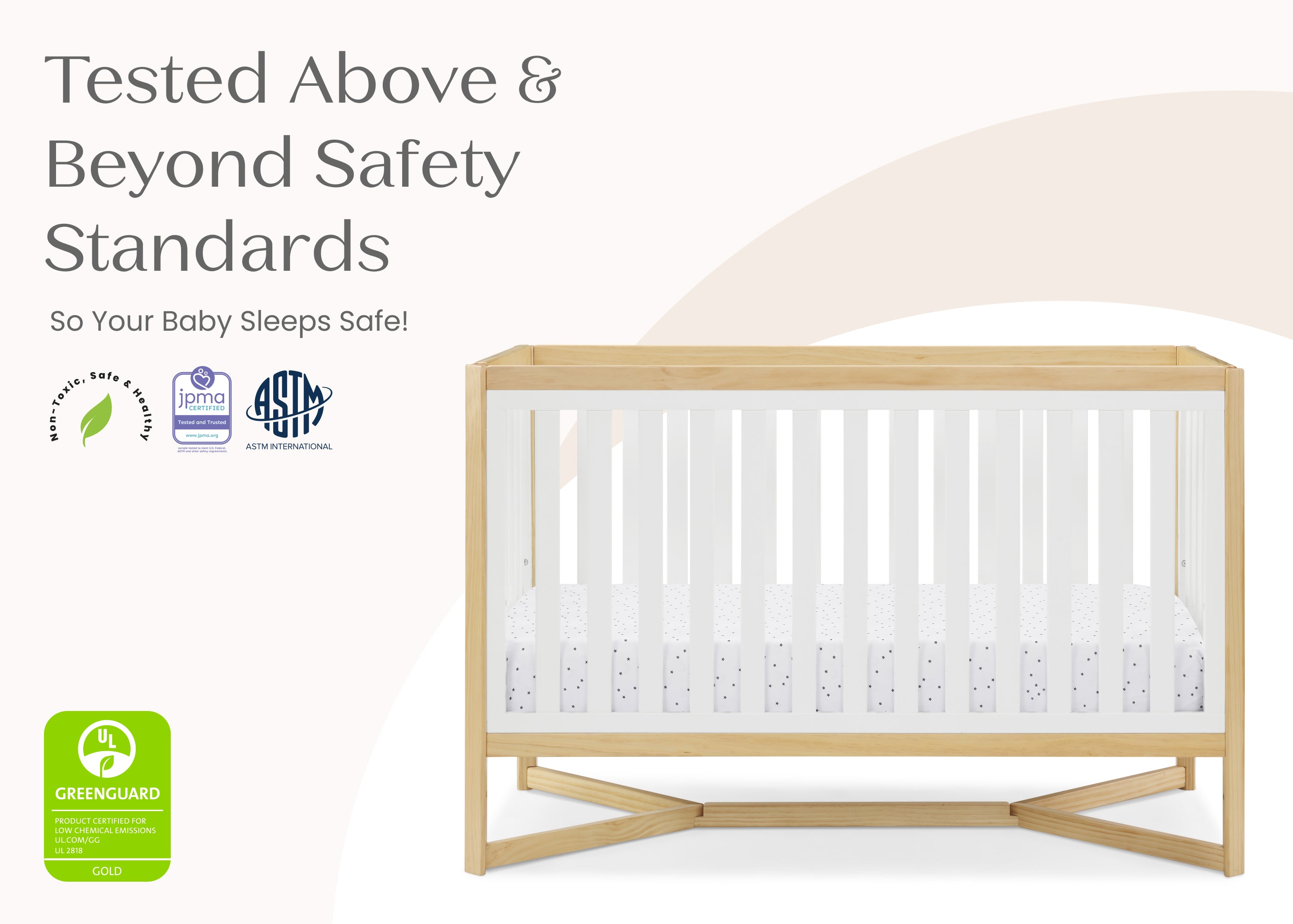 Tribeca 4-in-1 Convertible Baby Crib - White Nursery Furniture for Newborn to Toddler Bed - Perfect for Modern Nursery Rooms & Daycare Centers
