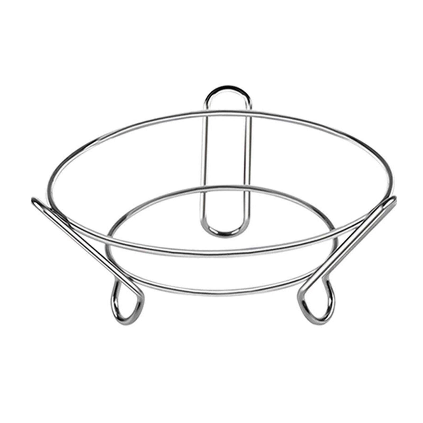 Premium Stainless Steel Round Pot Rack - Thickened Double-Layer Insulated Wok Holder - Anti-Scalding & Non-Slip Kitchen Organizer (Silver) - Perfect for Stove Top, Countertop & Cabinet Storage