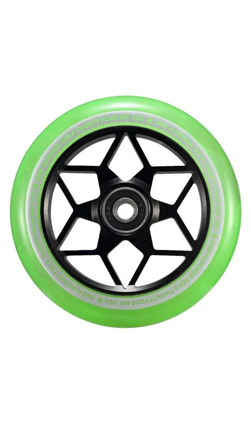Envy Diamond Scooter Wheels 110mm - Smoke Green - High Performance Wheels for Pro Scooter Riding & Tricks - Perfect for Street, Park & Skatepark Use