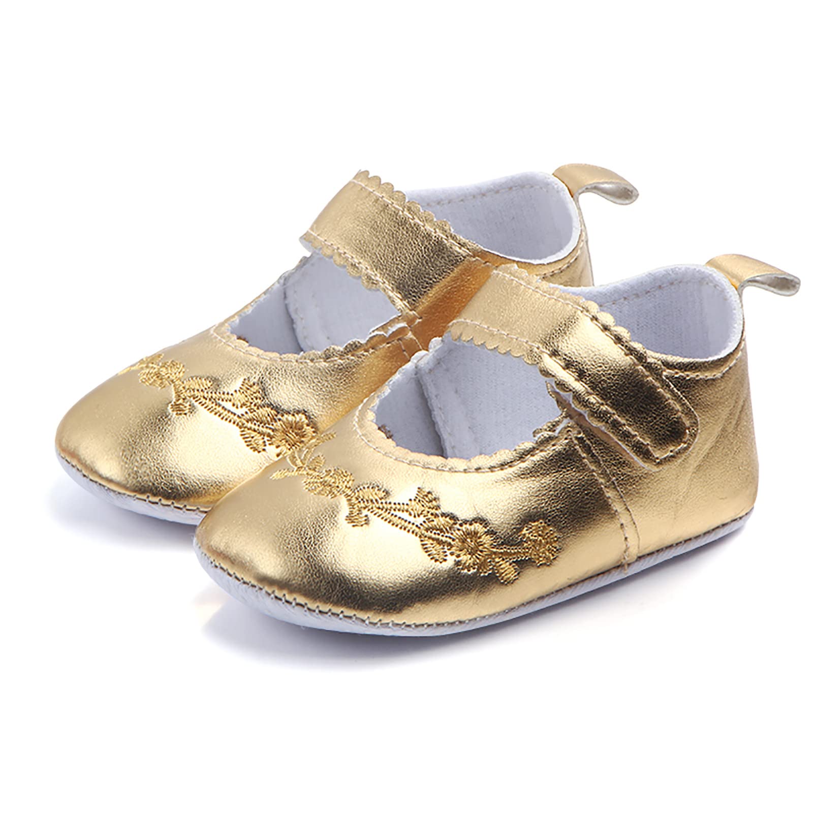 **Soft Princess Baby Shoes for Boys & Girls - Gold Toddler Walkers (12-15 Months) - Perfect for First Steps, Parties & Special Occasions**