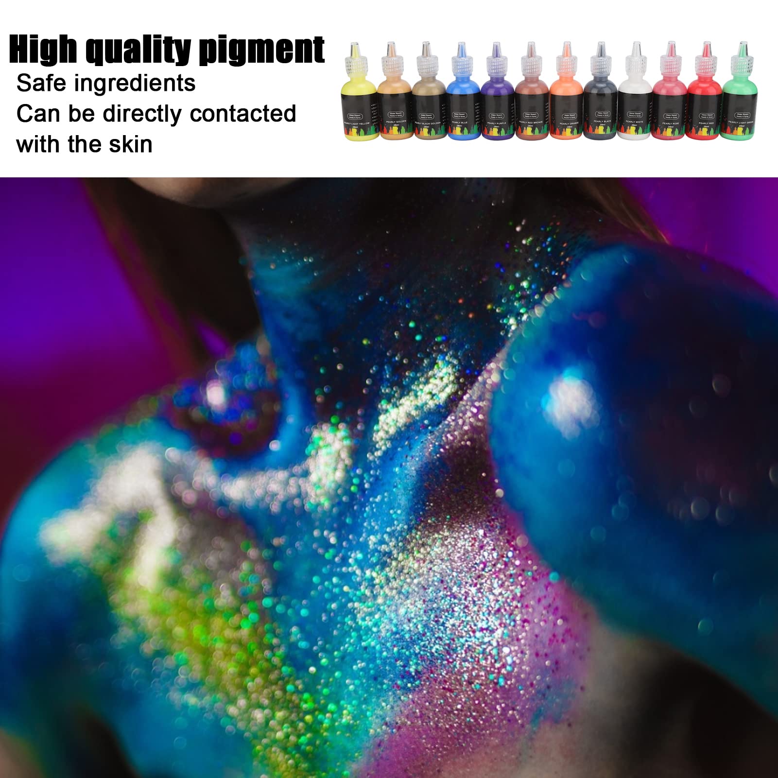Professional Water-Based Face & Body Paint - Safe, Mild & Pearly Lustre for Birthday Parties, Halloween, Stage Performances & Cosplay Events