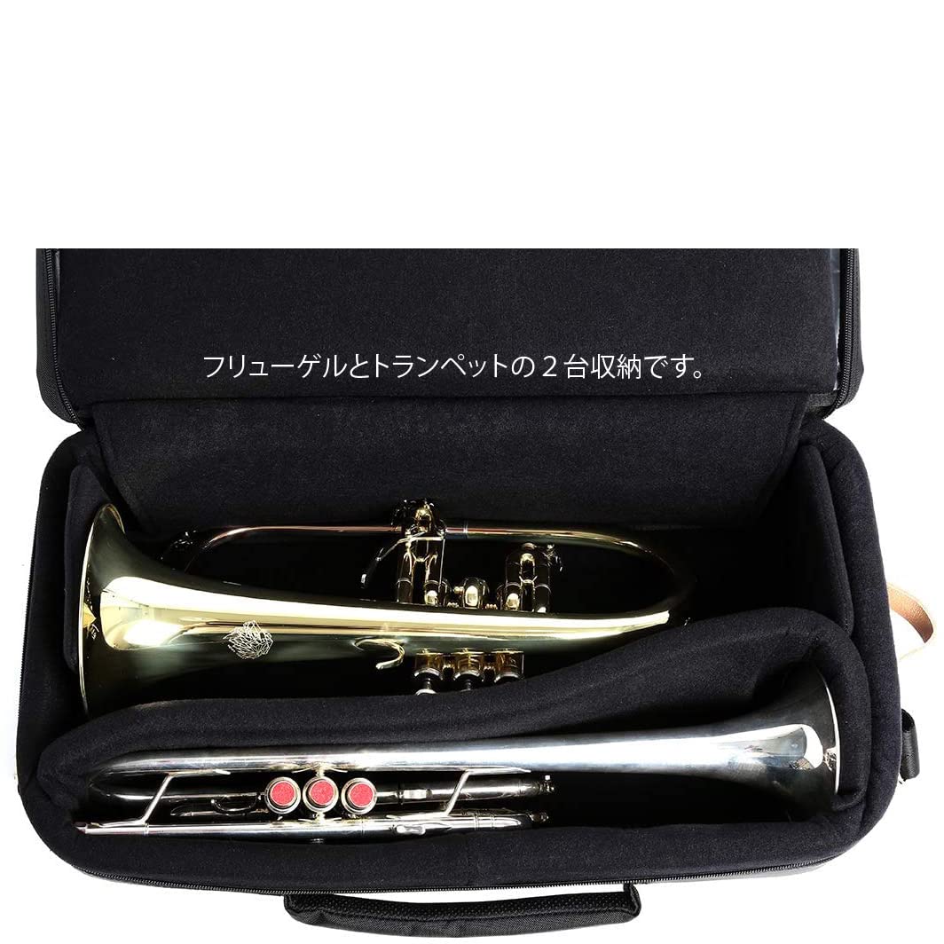 CURTIS Trumpet Double/Triple Multi Bag T4T - Durable Black Instrument Case for Trumpets, Flugelhorns & Cornets - Perfect for Musicians, Band Practice & Travel Accessories