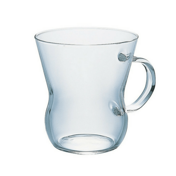 Hario Heat Resistant Glass Coffee Mug 300ml - Durable Borosilicate Glass for Hot & Cold Drinks - Perfect for Home, Office, and Camping Use