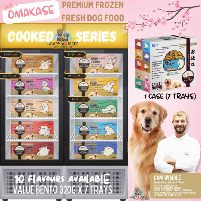 OMAKASE Premium Cooked Frozen Dog Food - 10 Delicious Flavors, 2.24kg (7 x 320g) Value Pack - Healthy Meal for Small & Medium Dogs - Perfect for Daily Feeding, Travel & Special Occasions