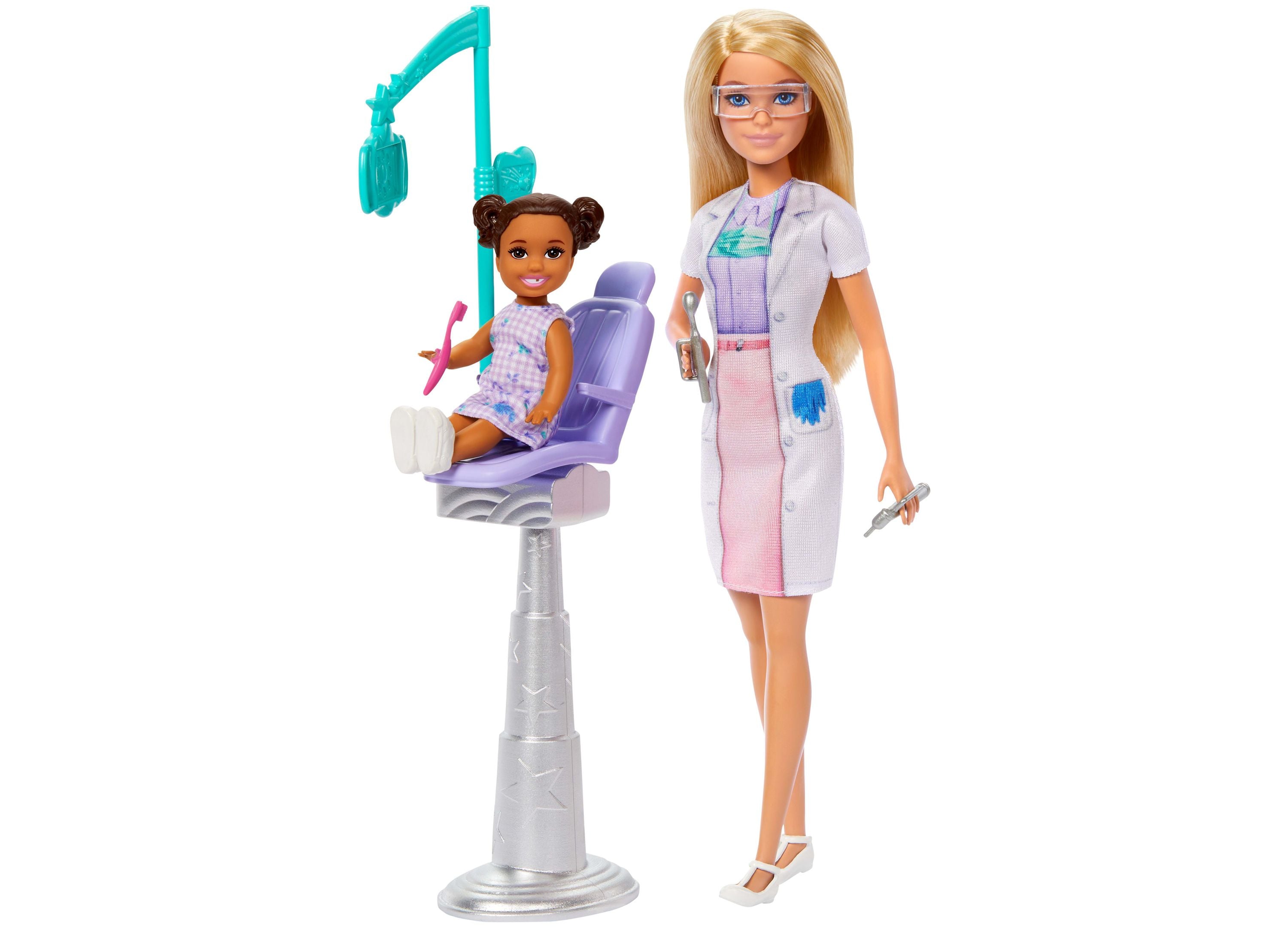 Barbie Dentist Playset with Blonde Doll, Kid Patient & Dental Tools - Fun Pretend Play for Kids' Dental Health Education