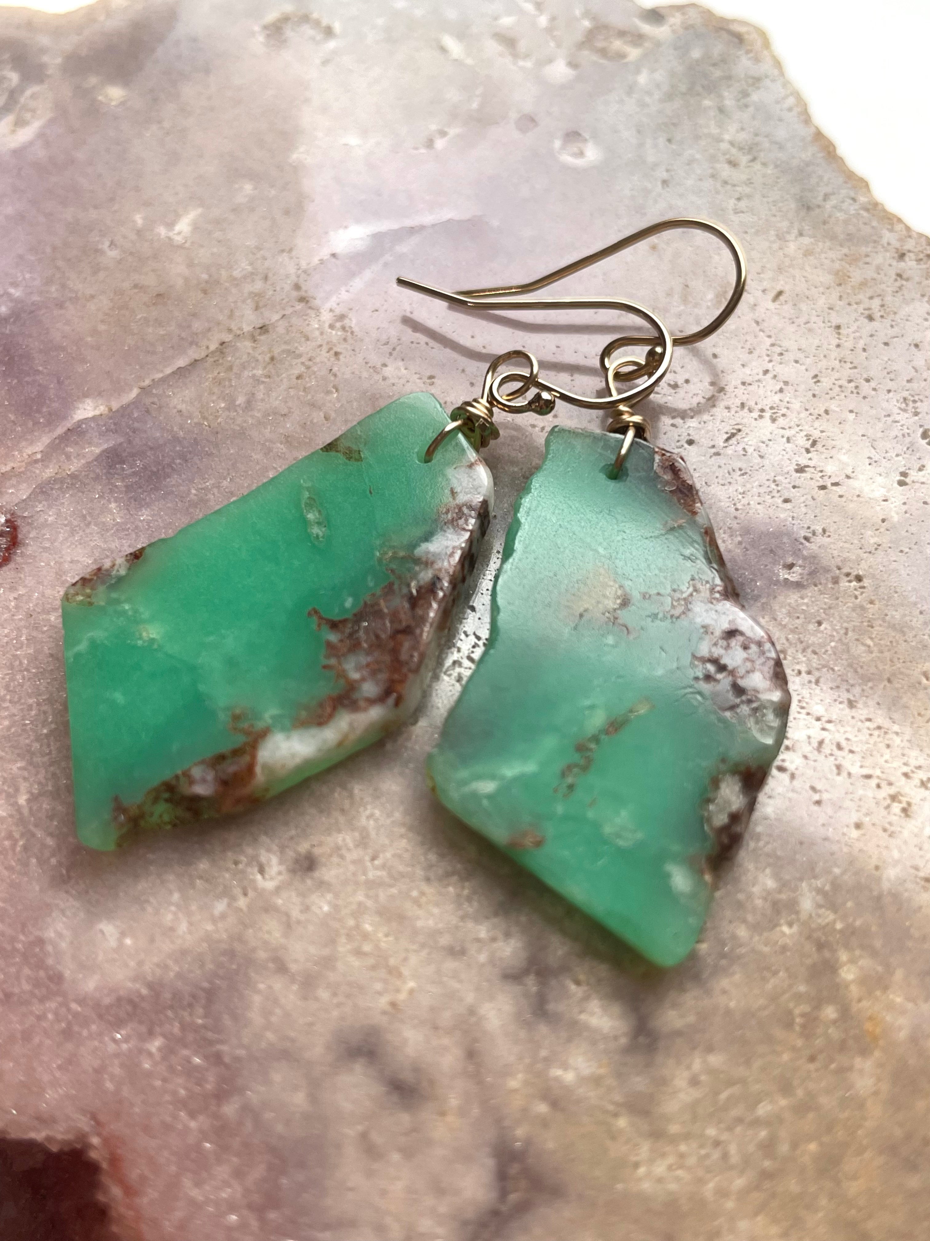 Stunning Chrysoprase Statement Earrings in 14K Gold Fill - Elegant Dangle Earrings for Women, Perfect for Weddings, Parties & Special Occasions