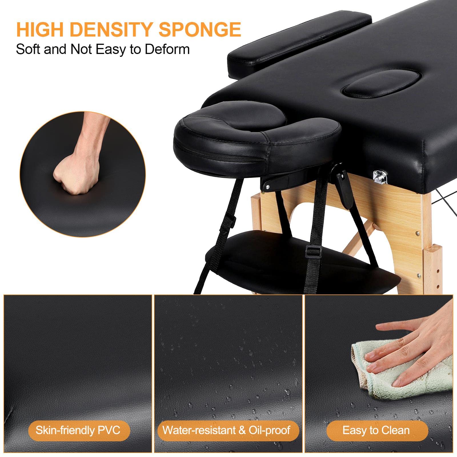 Yaheetech Portable Adjustable Massage Table - Professional Esthetician Bed for Lash Extensions, Waxing, Tattoo & Physical Therapy | Foldable Beauty Spa Table for Salon & Home Use